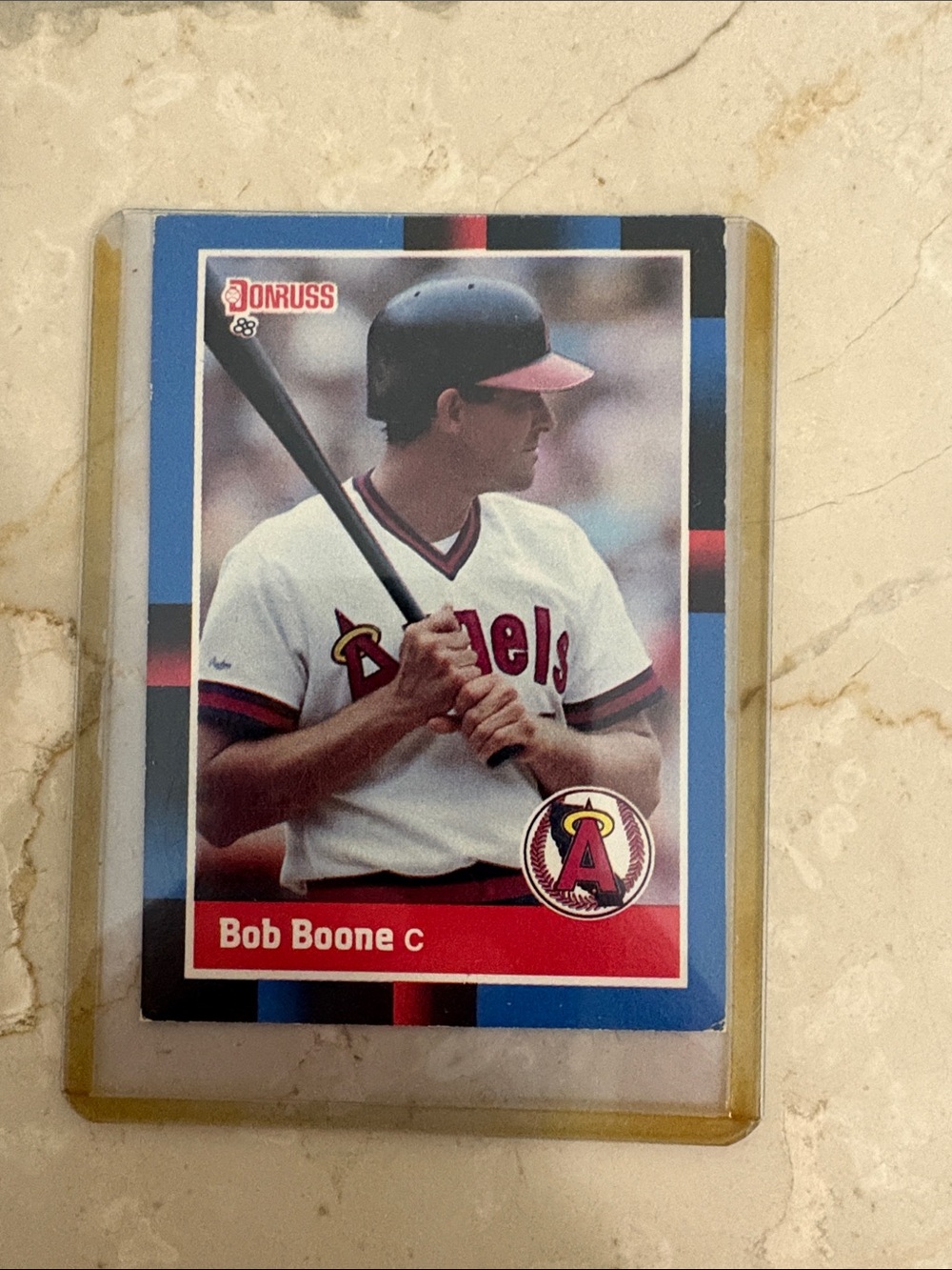 Bob Boone baseball card in protective sleeve
